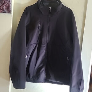 Swiss Tech dark gray 3 front Pocket, zipup jacket sz Large. (#1474)